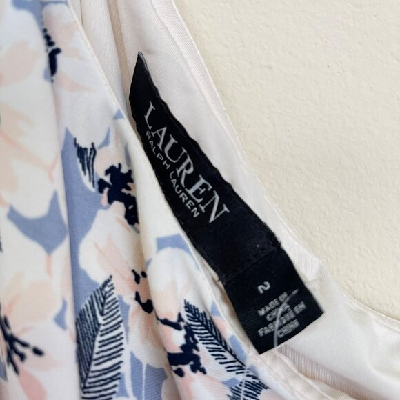 Lauren Ralph Lauren Floral One Shoulder Dress With Belt Size Medium MSRP $185 - Picture 9 of 9